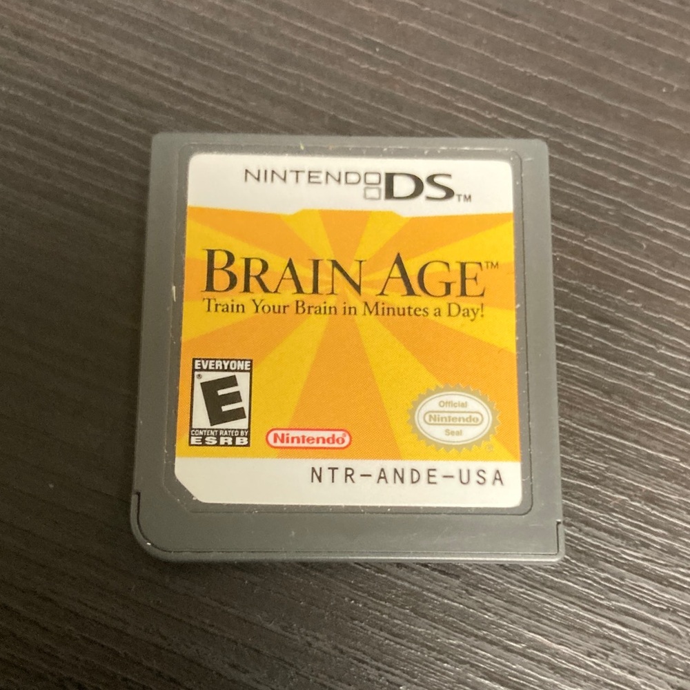 Nintendo DS Brain Age Game Cartridge - Yellow and Gray